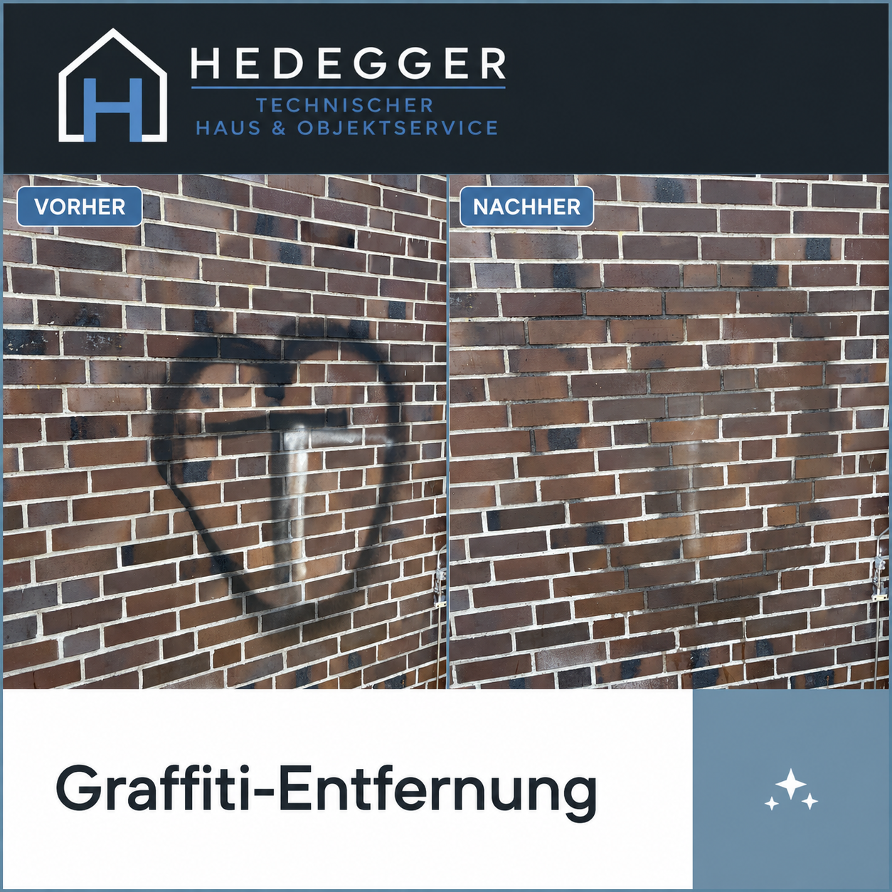 Graffiti-Entfernung an Klinkerfassade