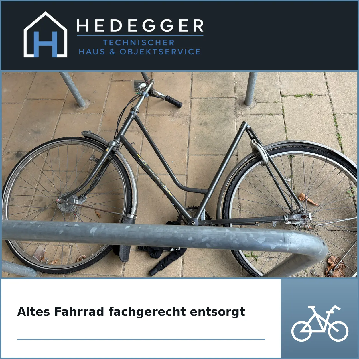 Altes Fahrrad fachgerecht entsorgt