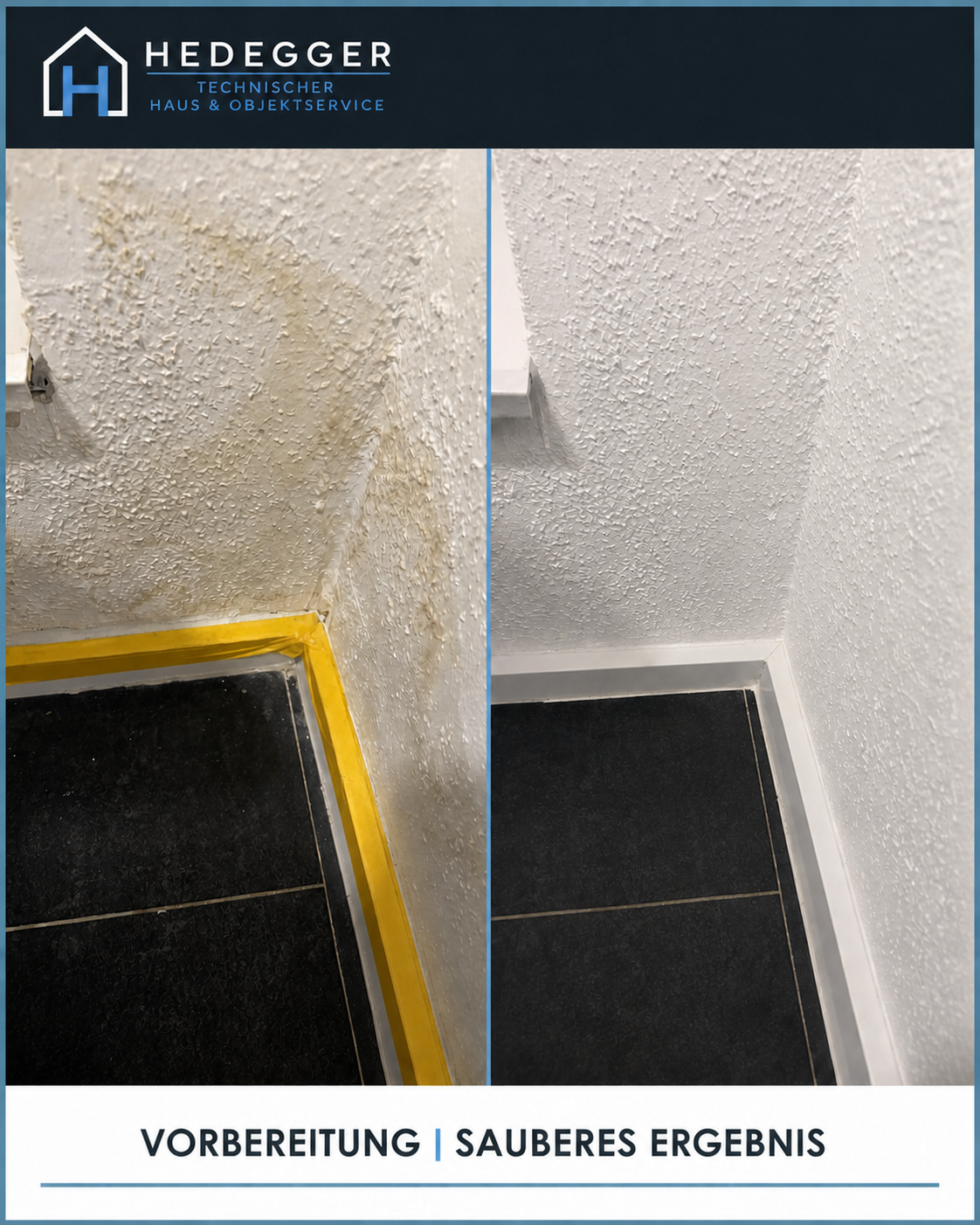 Wand nach Wasserschaden gestrichen