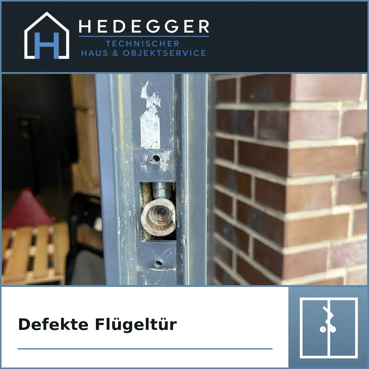 Defekte Flügeltür